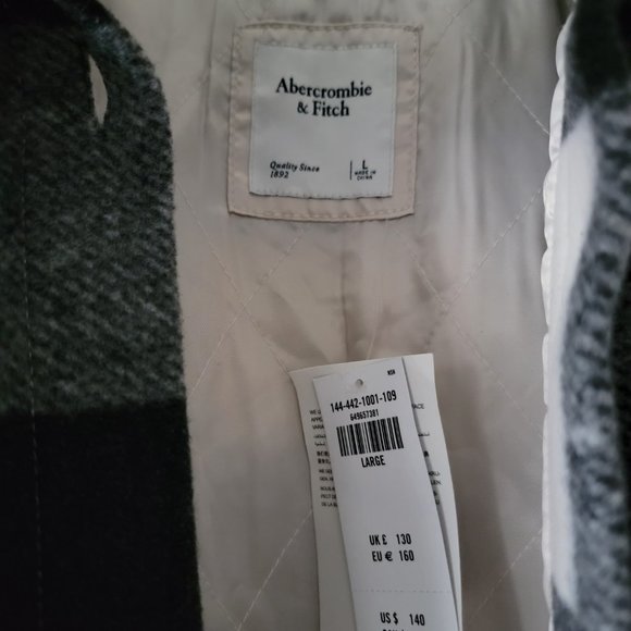 Abercrombie & Fitch Oversized Cozy Shirt Jacket oversized size Large NWT - Picture 6 of 6